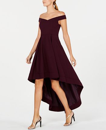 Calvin klein off the online shoulder high low dress