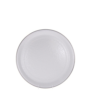 Golden Rabbit Solid White Enamelware Collection 15.5" Serving Tray In White