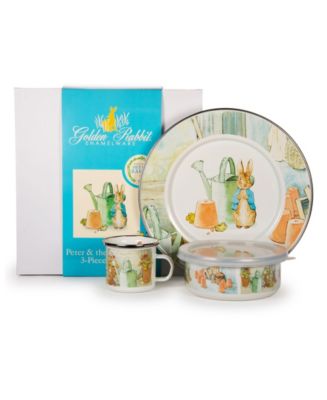 Golden Rabbit Peter and the Watering Can Enamelware Collection 3 Piece ...