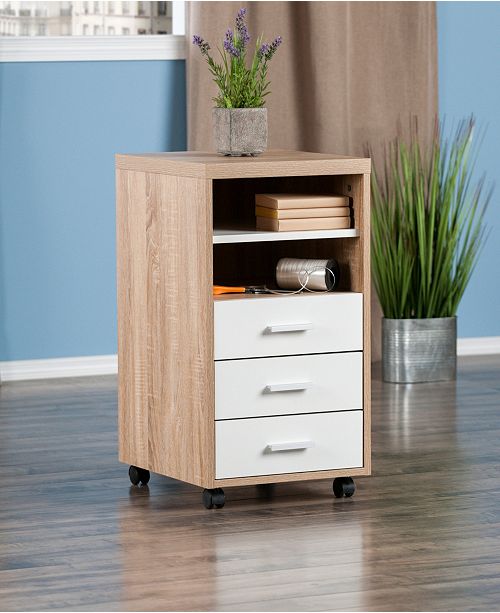 Winsome Kenner 3 Drawers And 2 Shelves Mobile Storage Cabinet Reviews Furniture Macy S