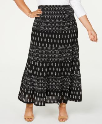 macys plus size maxi skirts