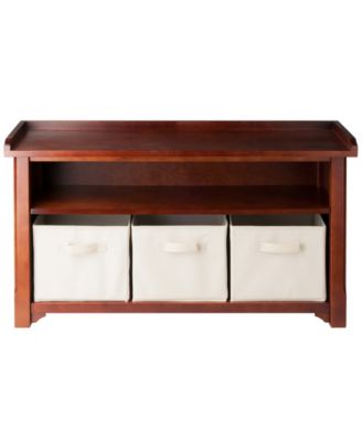 Verona Storage Bench with 3 Foldable Baskets