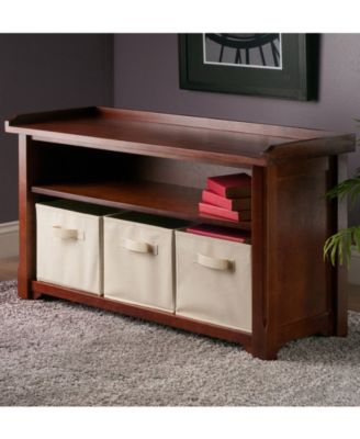 Verona Storage Bench with 3 Foldable Baskets