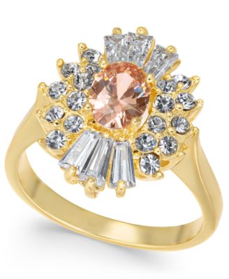 Charter Club - Gold Plate Cubic Zirconia & Stone Ring