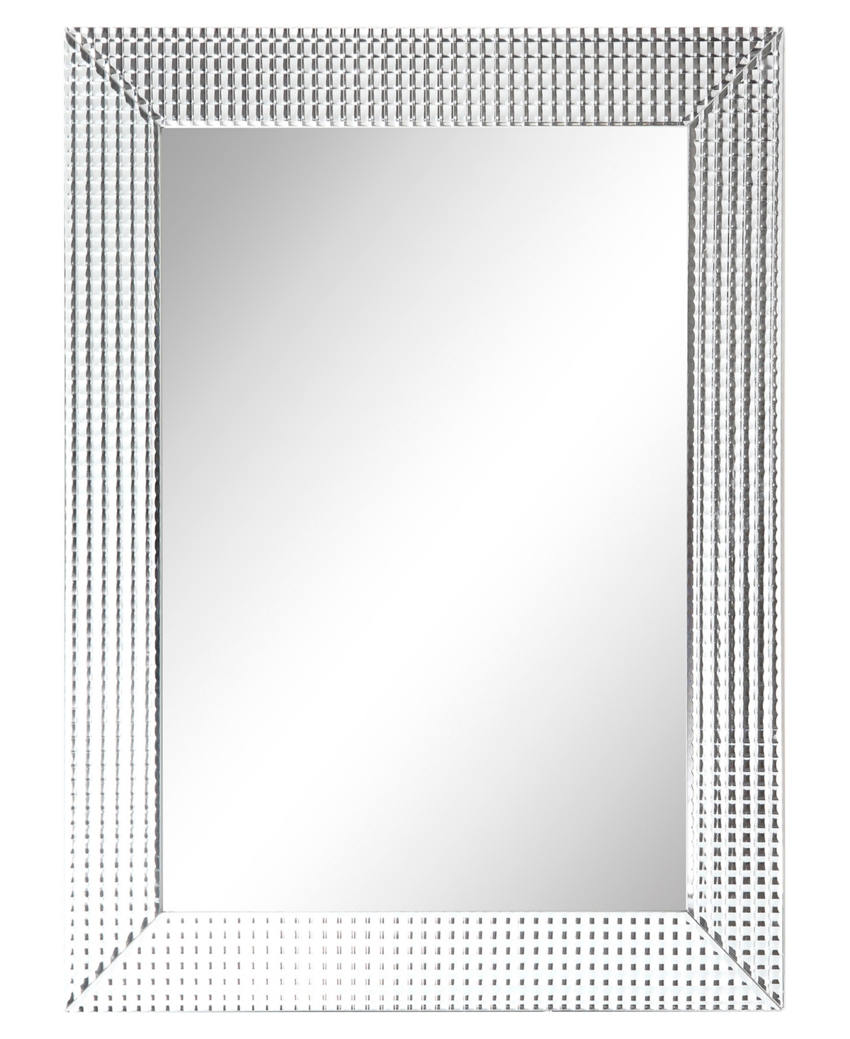 Solid Wood Frame Covered with Beveled Prism Mirror - 40" x 30" - Clear