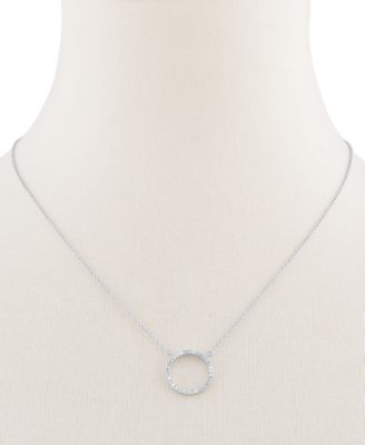 sterling silver diamond circle necklace