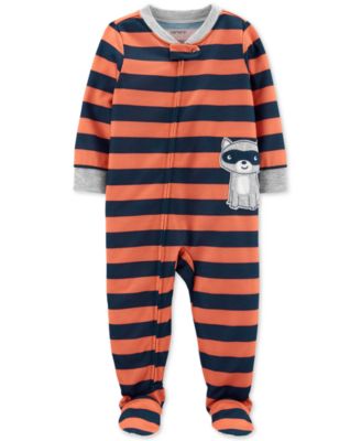 Carter's - Toddler Boys 1-Pc. Striped Raccoon Footed Pajamas