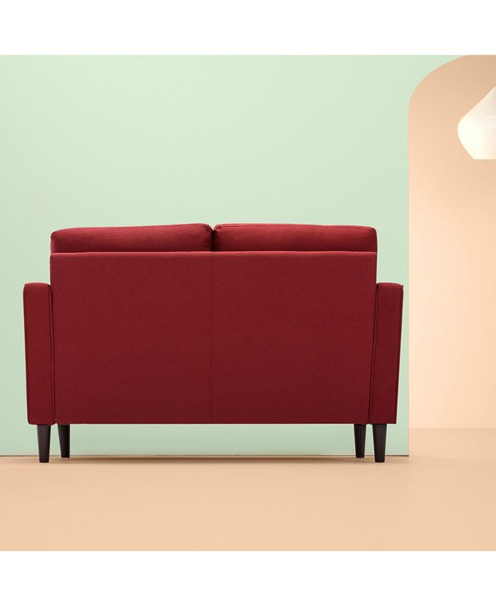 Zinus Mikhail MidCentury Upholstered Loveseat & Reviews Furniture