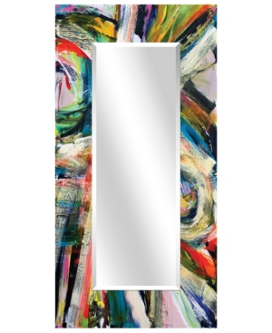 Empire Art Direct Rock Star I Rectangular Beveled Mirror On Free Floating Printed Tempered Art Glass. In Multi