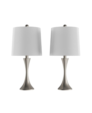 Lavish Home Table Lamps - Set Of 2 In Silver