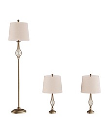 Table and Floor Lamps - Set of 3