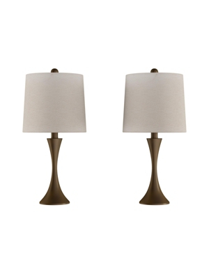 Lavish Home Table Lamps - Set Of 2 In Bronze