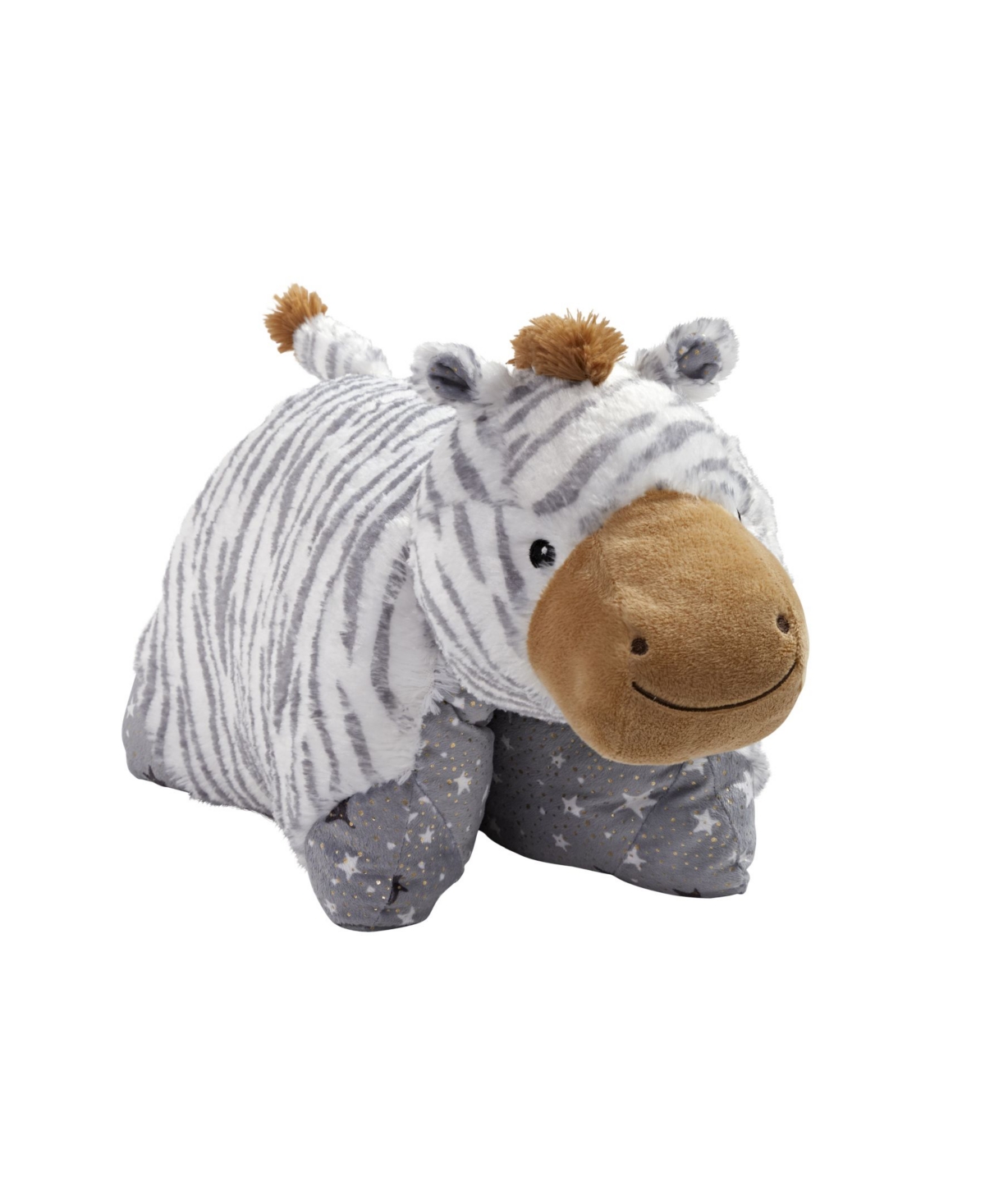 Pillow Pets Naturally Comfy Zebra Plush Stuffed Animal Plush Toy In Gray