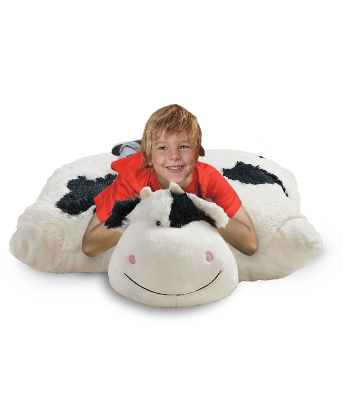 Pillow Pets Signature Jumboz Cozy Cow Oversized Stuffed Animal Plush Toy In White