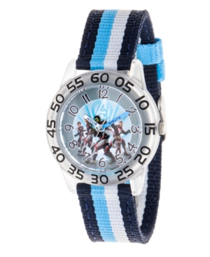 image of EwatchFactory Boy-s Marvel Avengers Endgame Captain America, Hulk, Iron Man, Rocket Raccoon, Multi Plastic Time Teacher Strap Watch 32mm
