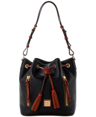 dooney bourke drawstring leather shoulder bag