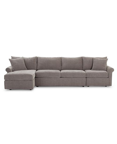 Furniture Wedport 3 Pc Fabric Sectional Sofa With Armless