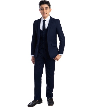 Perry Ellis Toddler Boy's 5-Piece Shirt Tie Jacket Vest and Pants Solid Suit Set