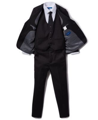 Big Boy's 5-Piece Shirt, Tie, Jacket, Vest and Pants Solid Suit Set