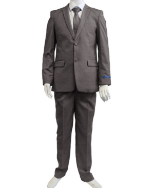 Perry Ellis Toddler Boy's 5-Piece Shirt Tie Jacket Vest and Pants Solid Suit Set