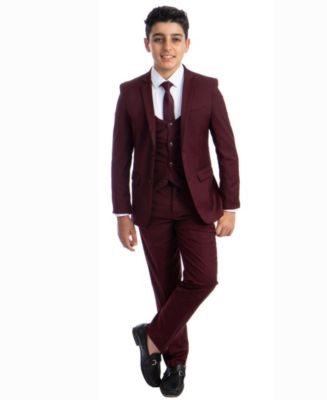 Perry ellis sale burgundy suit