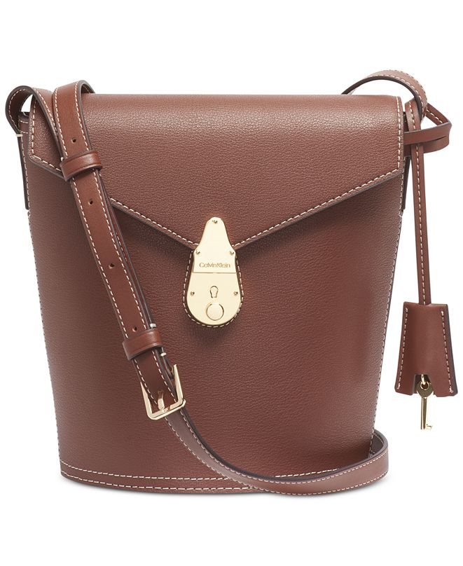Calvin Klein Lock Leather Bucket Bag & Reviews Handbags & Accessories