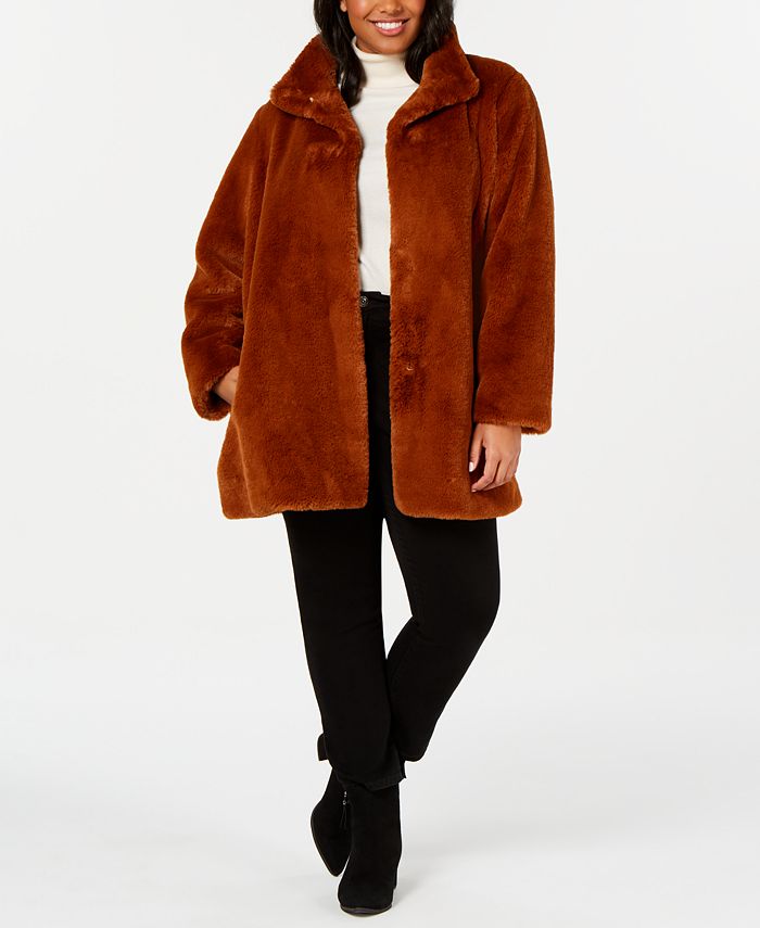 Calvin Klein Plus Size Faux Fur Coat, Calvin Klein Winter Coats Plus Size