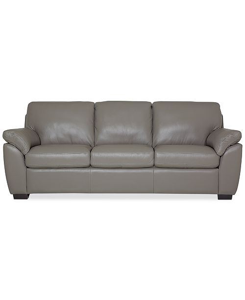 Furniture Lothan 87 Leather Sofa With 3 Cushions Created For