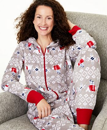 Family Pajamas Matching Women's Hooded Polar Bear Pajamas, Created
