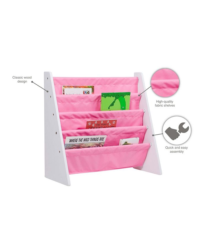 Wildkin - Sling Book Shelf - White w/ Pink