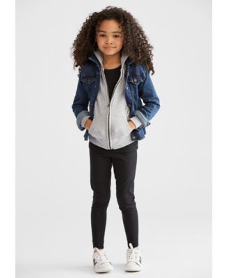 Polo Ralph Lauren Kids' Little Girls Denim Jacket Hoodie Leggings In Marcella Wash