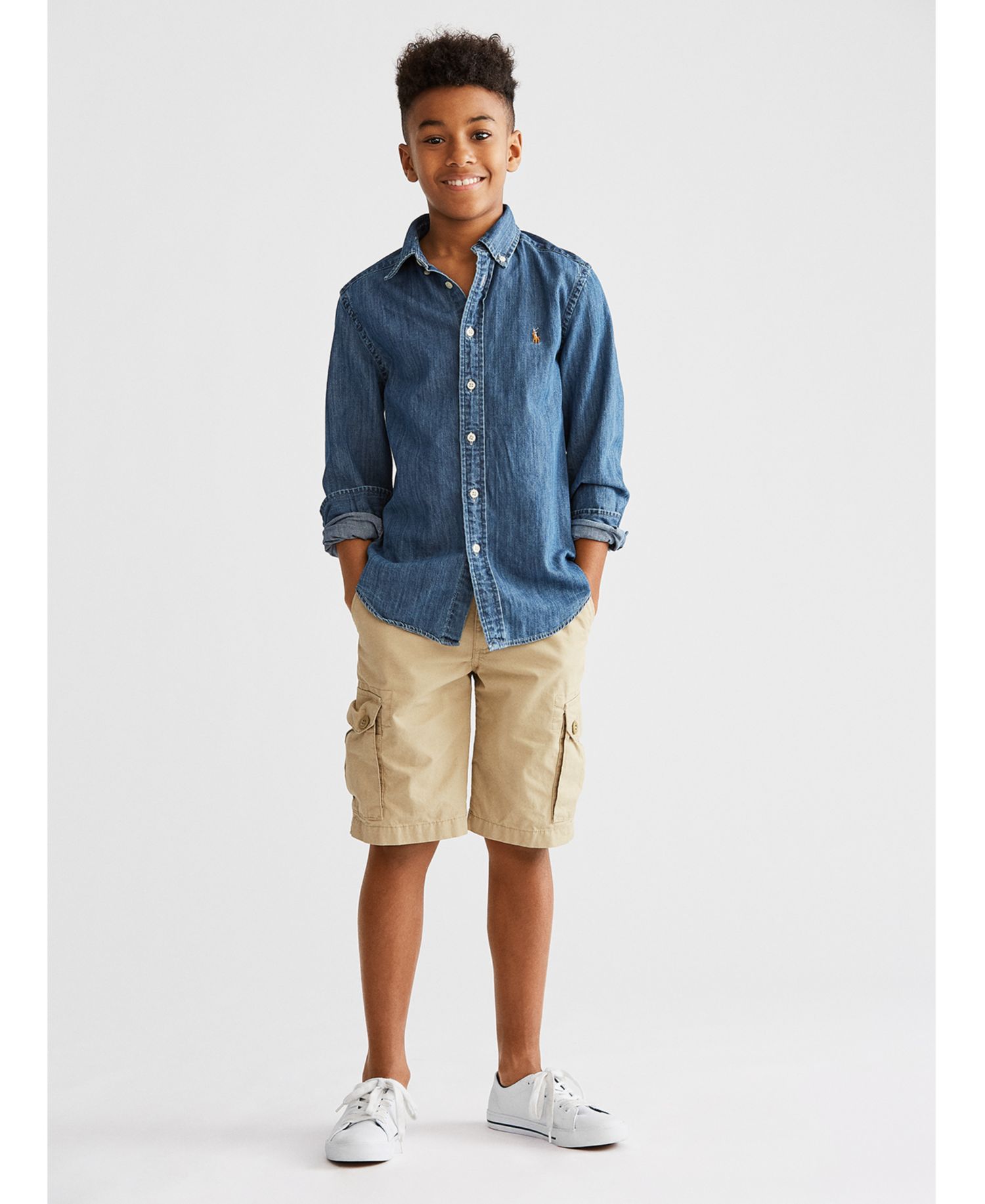 Big Boys Cotton Chambray Sport Shirt