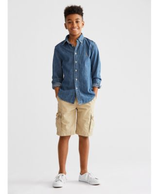 Polo Ralph Lauren Big Boys Chambray Shirt & Shorts - Macy's