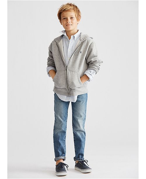 Polo Ralph Lauren Little Boys Zip Up Hoodie Oxford Shirt Slim