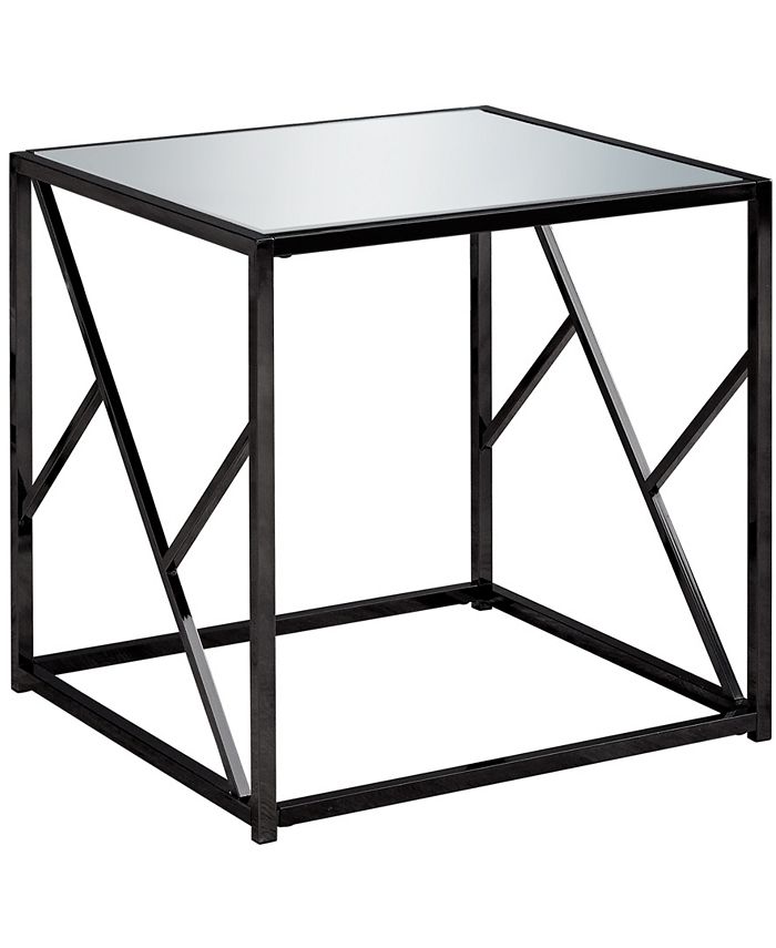 Monarch Specialties - End Table - Black Nickel Metal Mirror Top