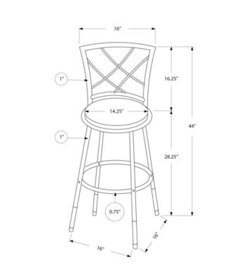 2 Piece Leather Look Bar Stool Set