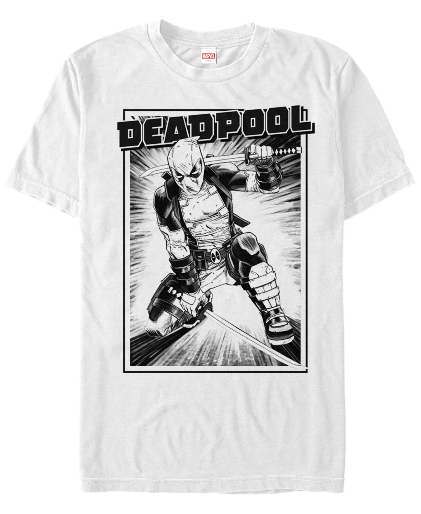 Мужская футболка Fifth Sun Marvel Deadpool Samurai Stance Short Sleeve, цвет: Белый — фото 1