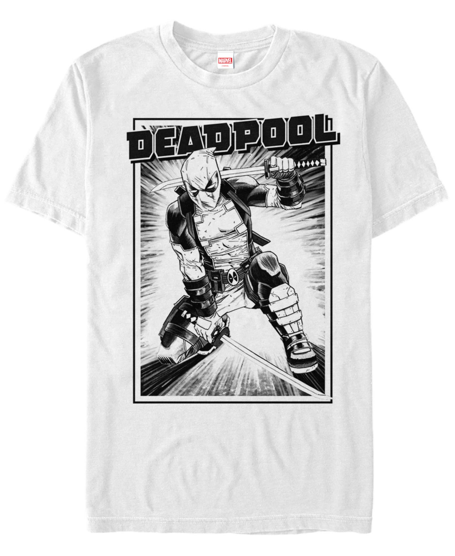 Marvel Men's Deadpool Samurai Stance Short Sleeve T-Shirt