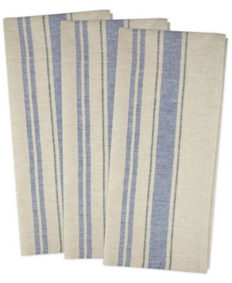 Chambray French Stripe Woven Dishtowel, Set of 3