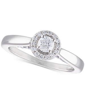 image of Certified Diamond Halo Engagement Ring (1/2 ct. t.w.) in 14k White Gold