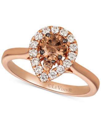 Le Vian - Chocolate Diamond (1/2 ct. t.w.) & Nude Diamond (1/3 ct. t.w.) Ring in 14k Rose Gold & 14k White Gold