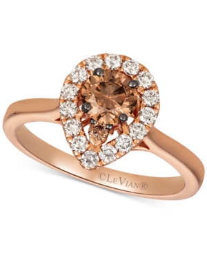 image of Le Vian Diamond Ring (3/4 ct. t.w.) in 14k Rose Gold & 14k White Gold