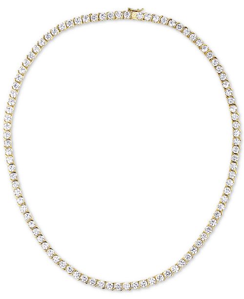 Tiara Cubic Zirconia 18" Tennis Necklace in Sterling Silver & Reviews