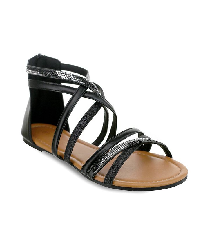 Olivia Miller Stuart Glitter Rhinestone Sandals - Macy's