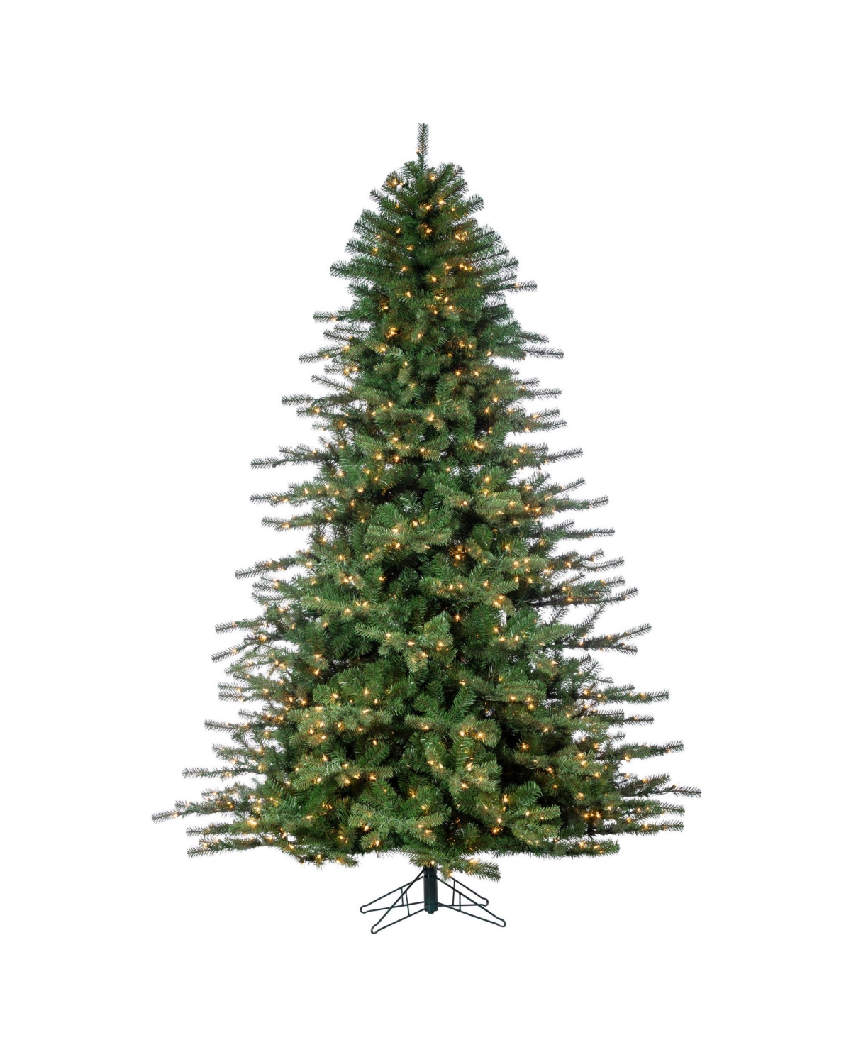 7.5-Foot High Layered Norfolk Pine Pre-Lit Tree with Clear White Lights - Green