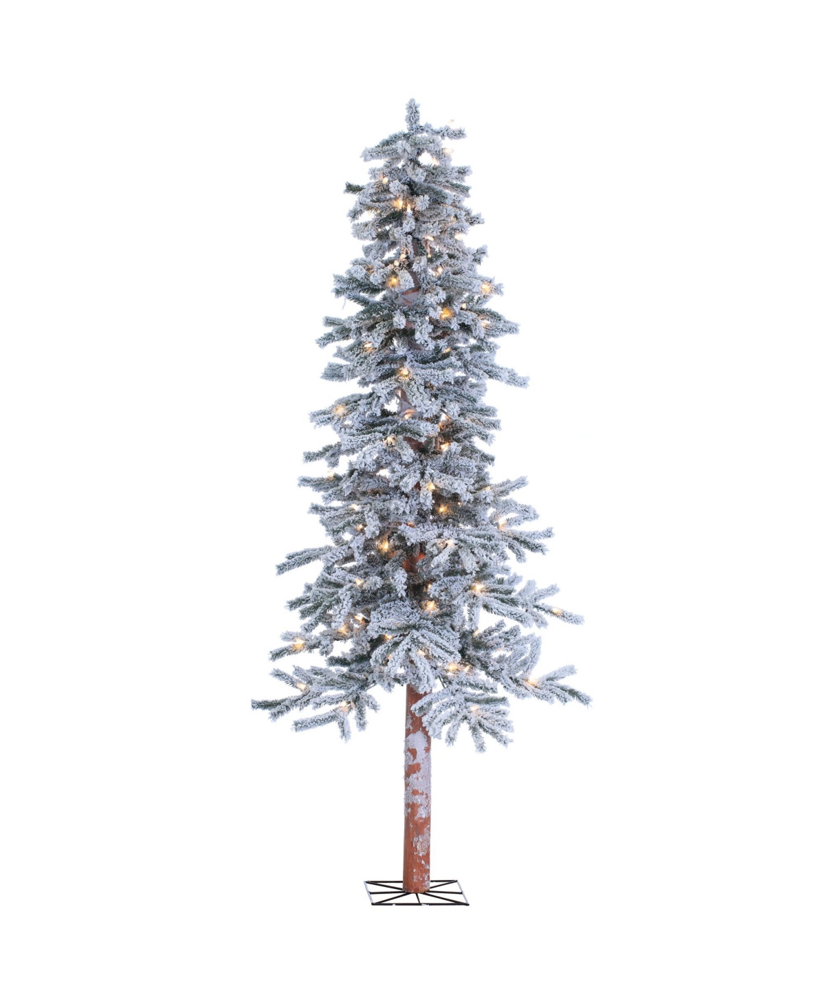 6Ft. Pre-Lit Flocked Alpine Tree with 150 clear lights - Green