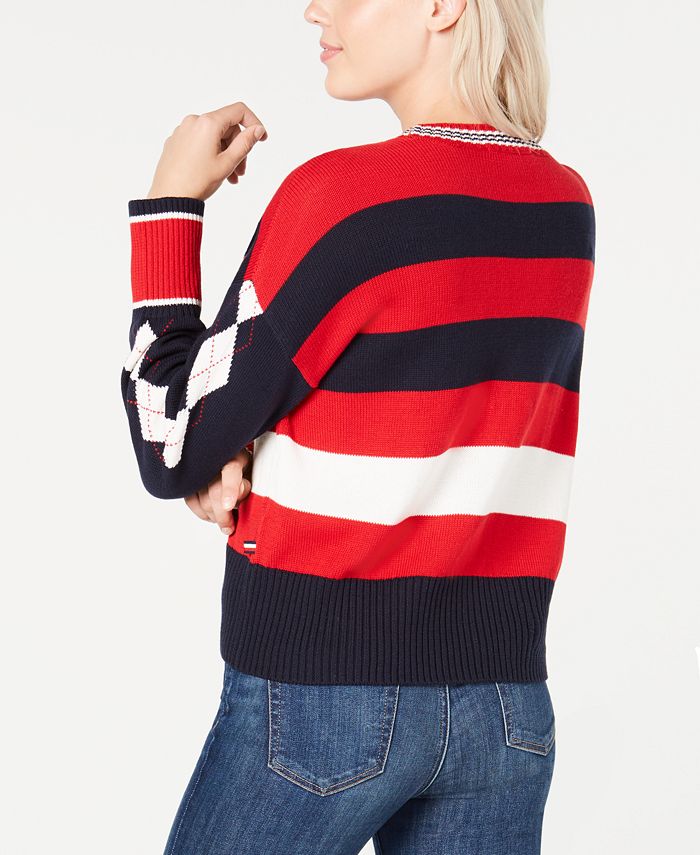 Tommy Hilfiger Colorblocked Appliqué Sweater, Created for Macy's - Macy's