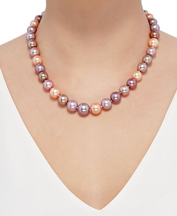 Honora - Multicolor Cultured Ming Pearl (9-13mm) Graduated 18" Collar Necklace