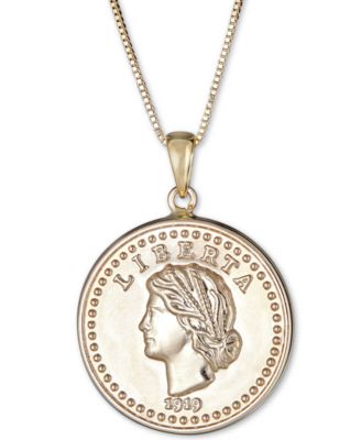 macys gold coin necklace