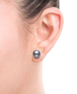 Cultured Freshwater Pearl Stud 14k Yellow Gold Earrings (8mm)